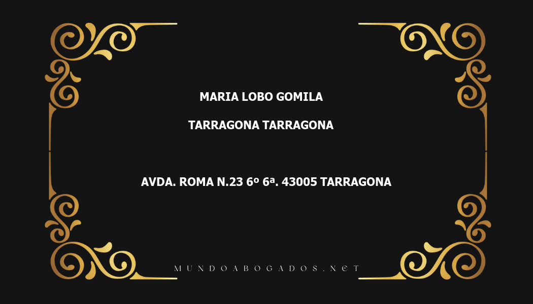 abogado Maria Lobo Gomila en la localidad de Tarragona