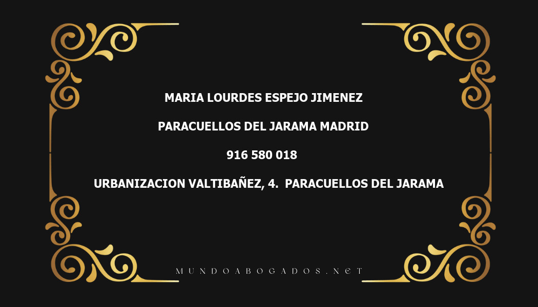 abogado Maria Lourdes Espejo Jimenez en la localidad de Paracuellos del Jarama