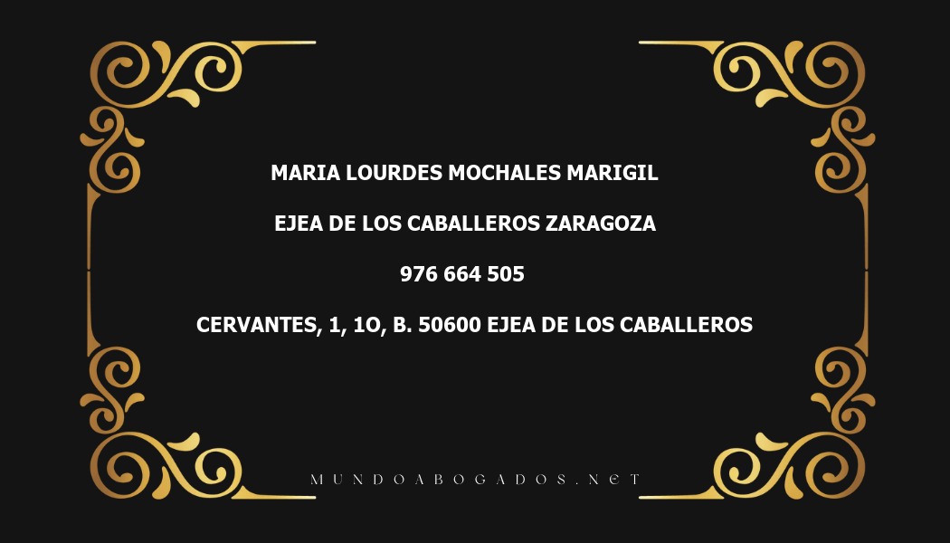 abogado Maria Lourdes Mochales Marigil en la localidad de Ejea de los Caballeros