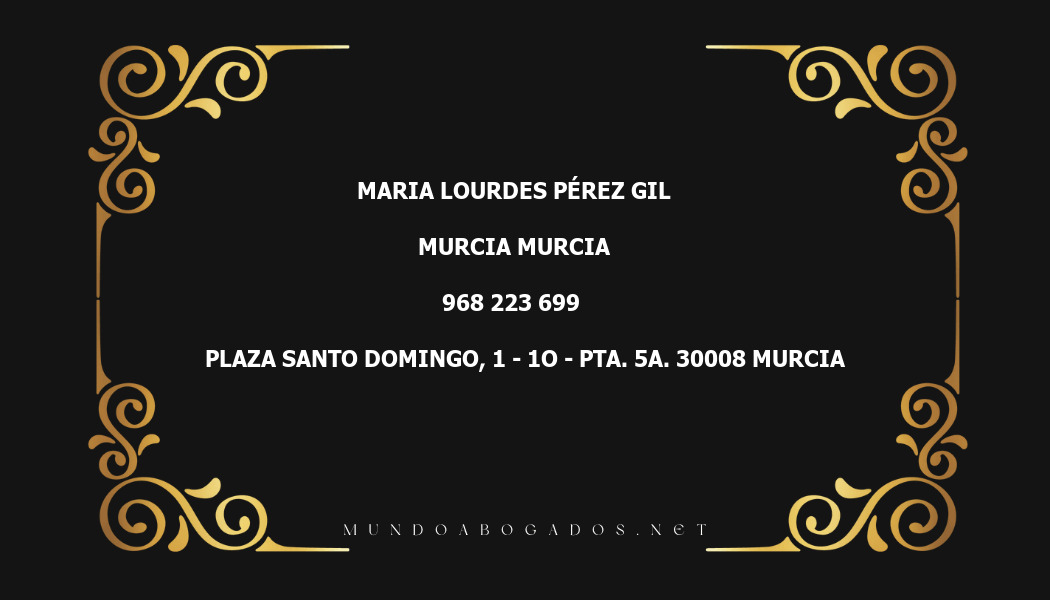 abogado Maria Lourdes Pérez Gil en la localidad de Murcia