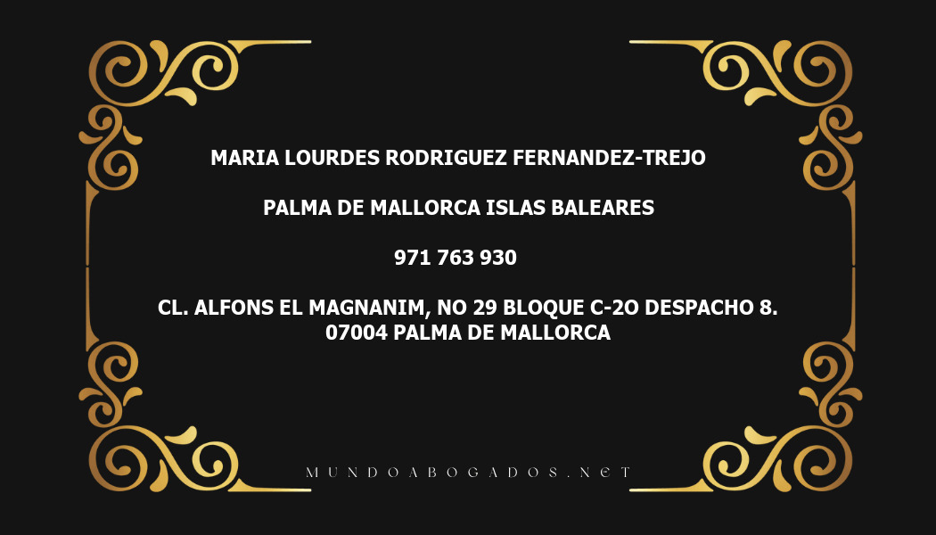 abogado Maria Lourdes Rodriguez Fernandez-Trejo en la localidad de Palma de Mallorca