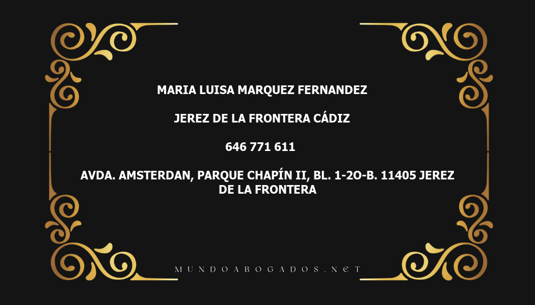 abogado Maria Luisa Marquez Fernandez en la localidad de Jerez de la Frontera