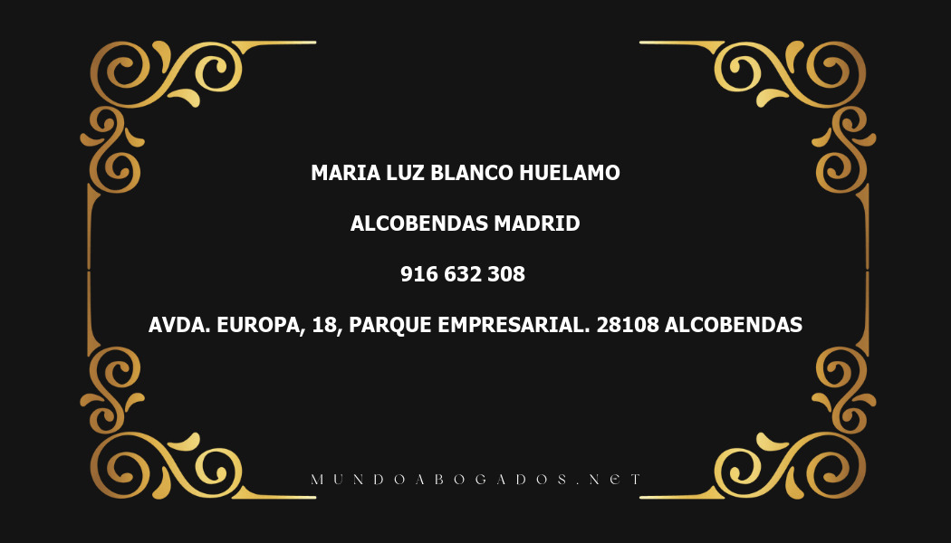 abogado Maria Luz Blanco Huelamo en la localidad de Alcobendas