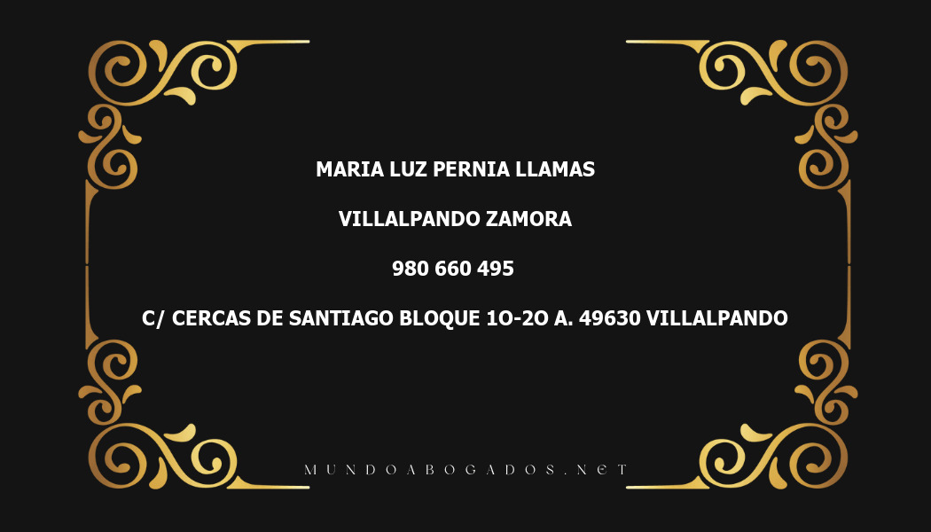 abogado Maria Luz Pernia Llamas en la localidad de Villalpando