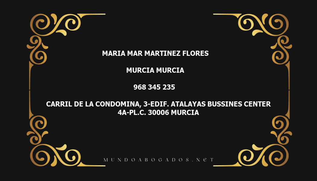 abogado Maria Mar Martinez Flores en la localidad de Murcia