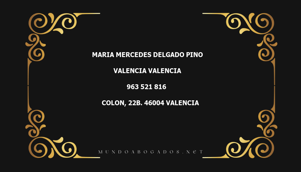 abogado Maria Mercedes Delgado Pino en la localidad de Valencia