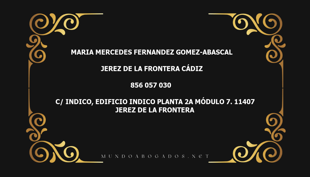 abogado Maria Mercedes Fernandez Gomez-Abascal en la localidad de Jerez de la Frontera