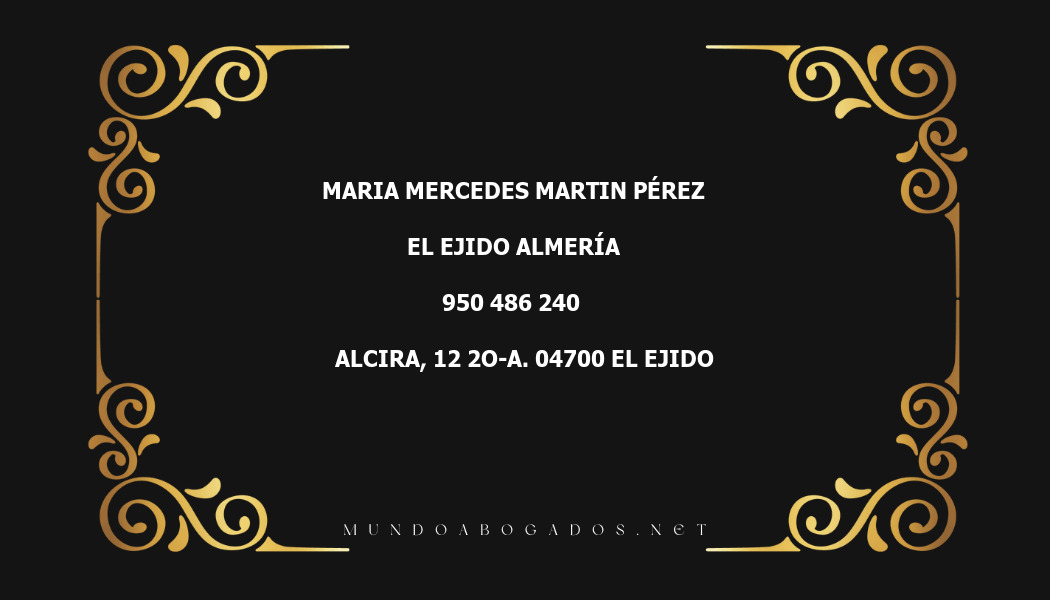 abogado Maria Mercedes Martin Pérez en la localidad de El Ejido