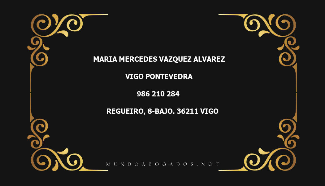 abogado Maria Mercedes Vazquez Alvarez en la localidad de Vigo