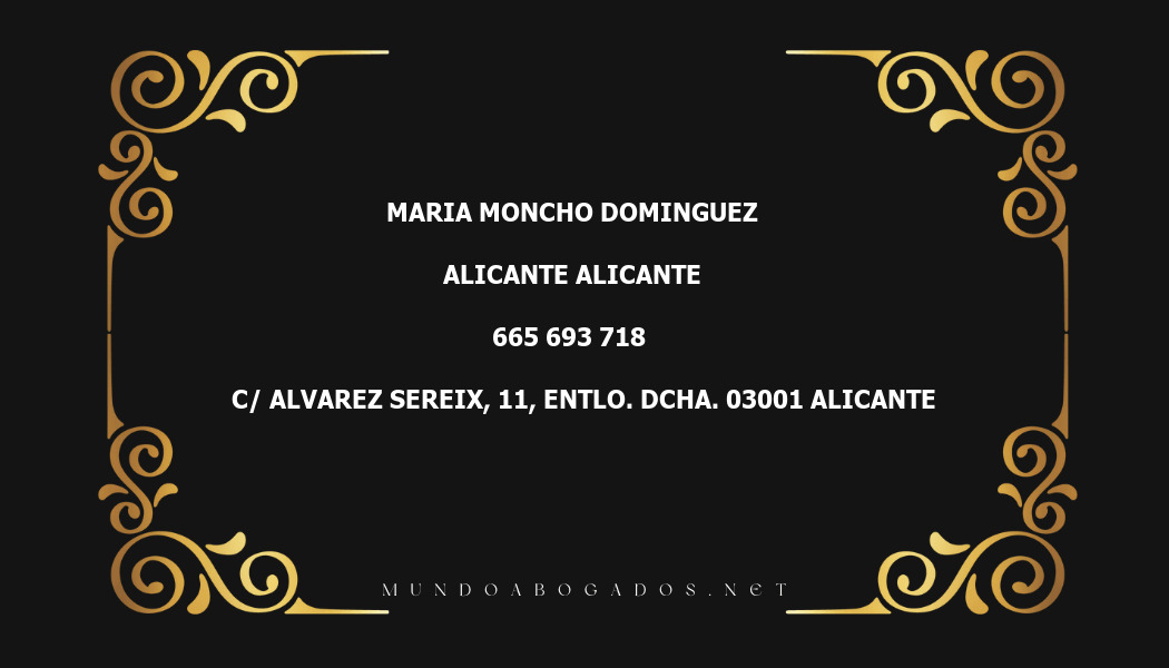 abogado Maria Moncho Dominguez en la localidad de Alicante