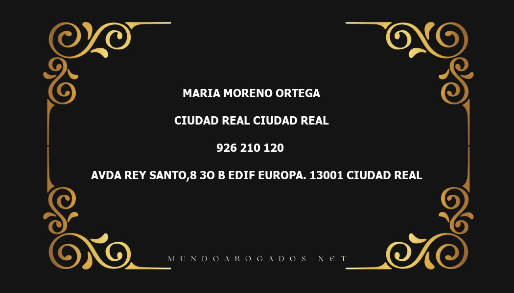 abogado Maria Moreno Ortega en la localidad de Ciudad Real