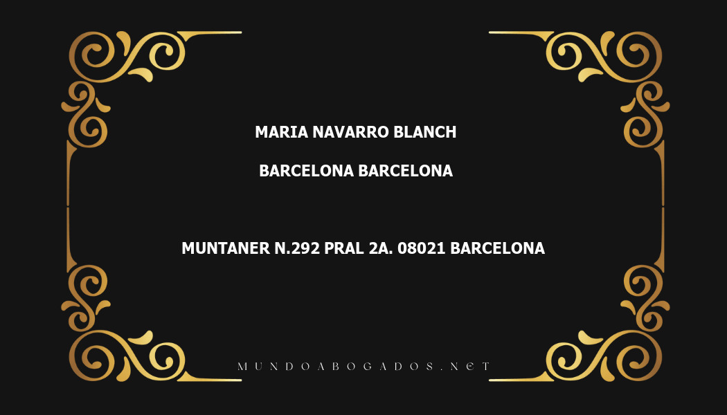 abogado Maria Navarro Blanch en la localidad de Barcelona