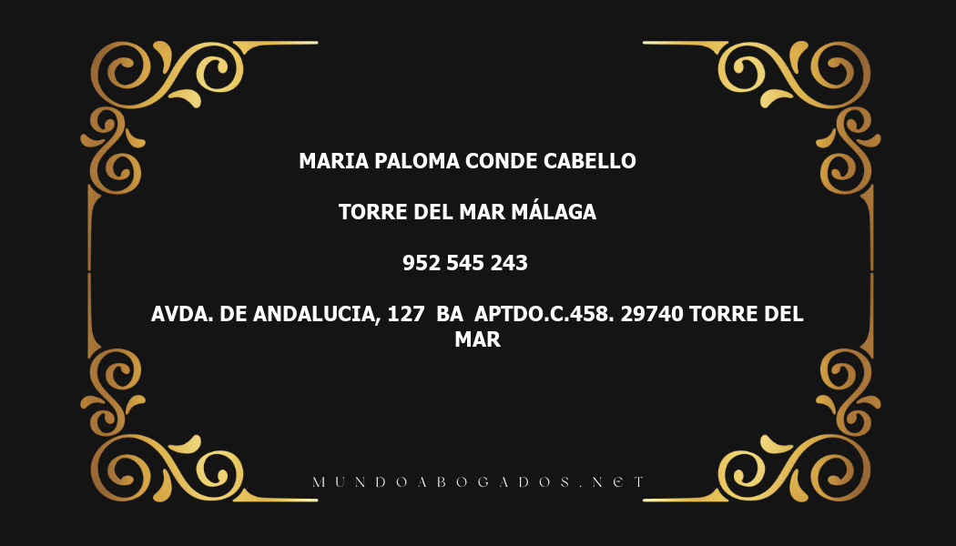 abogado Maria Paloma Conde Cabello en la localidad de Torre del Mar