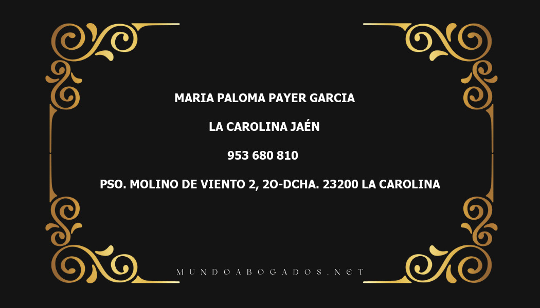 abogado Maria Paloma Payer Garcia en la localidad de La Carolina