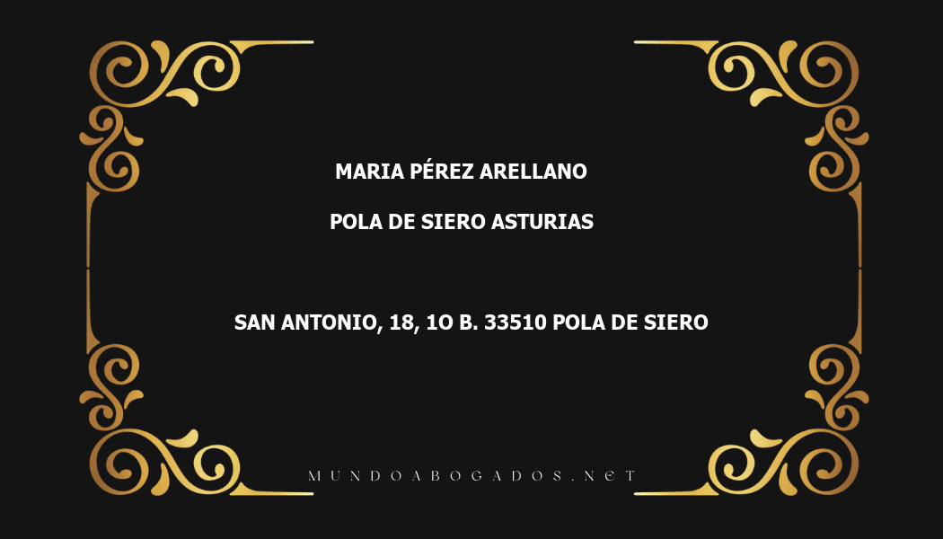 abogado Maria Pérez Arellano en la localidad de Pola de Siero