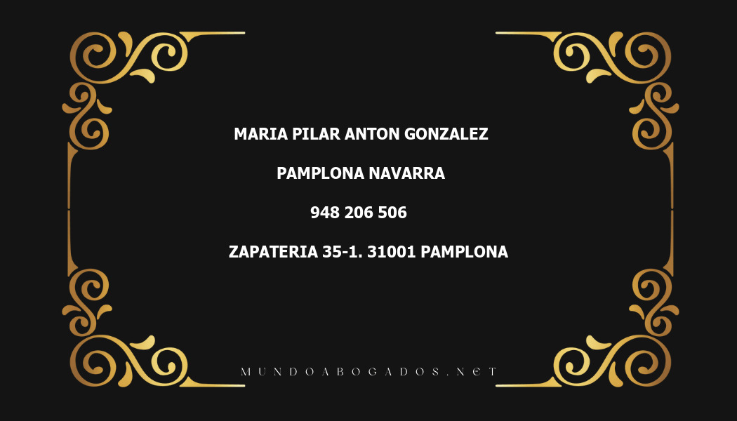 abogado Maria Pilar Anton Gonzalez en la localidad de Pamplona