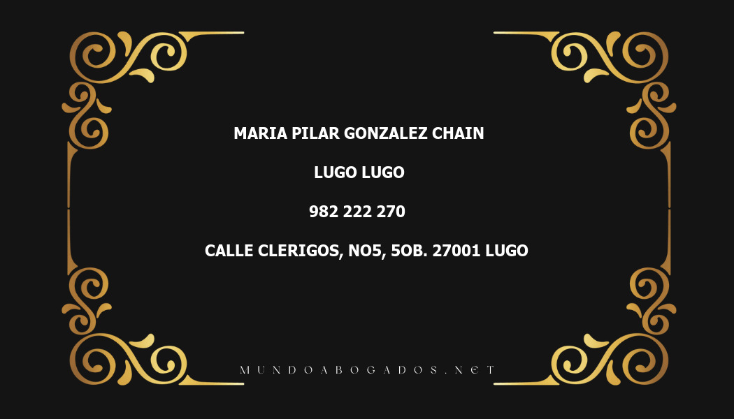 abogado Maria Pilar Gonzalez Chain en la localidad de Lugo