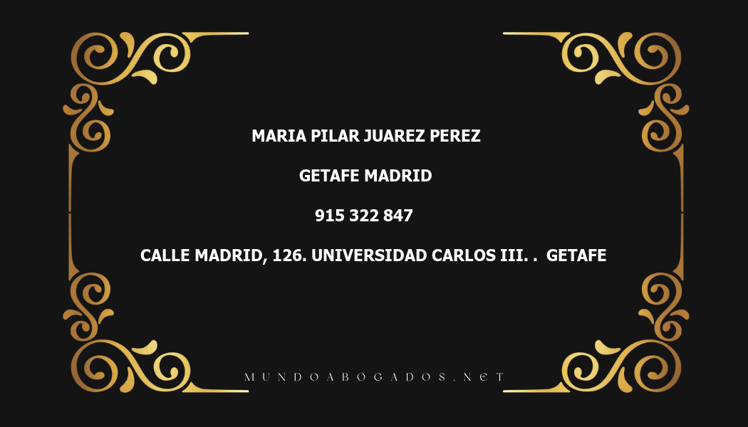 abogado Maria Pilar Juarez Perez en la localidad de Getafe