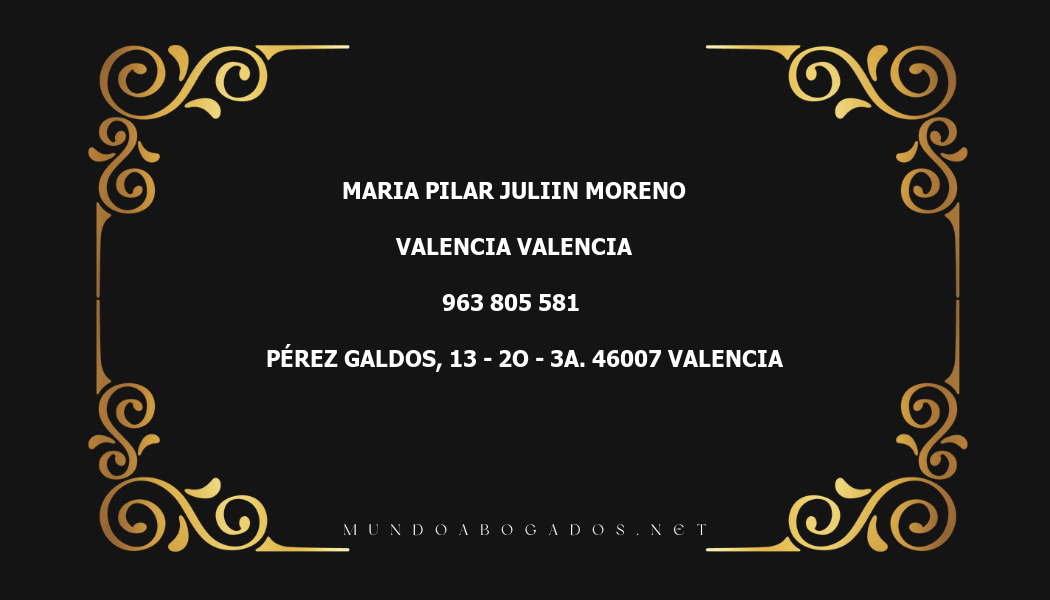 abogado Maria Pilar Juliin Moreno en la localidad de Valencia