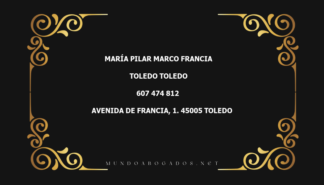 abogado María Pilar Marco Francia en la localidad de Toledo