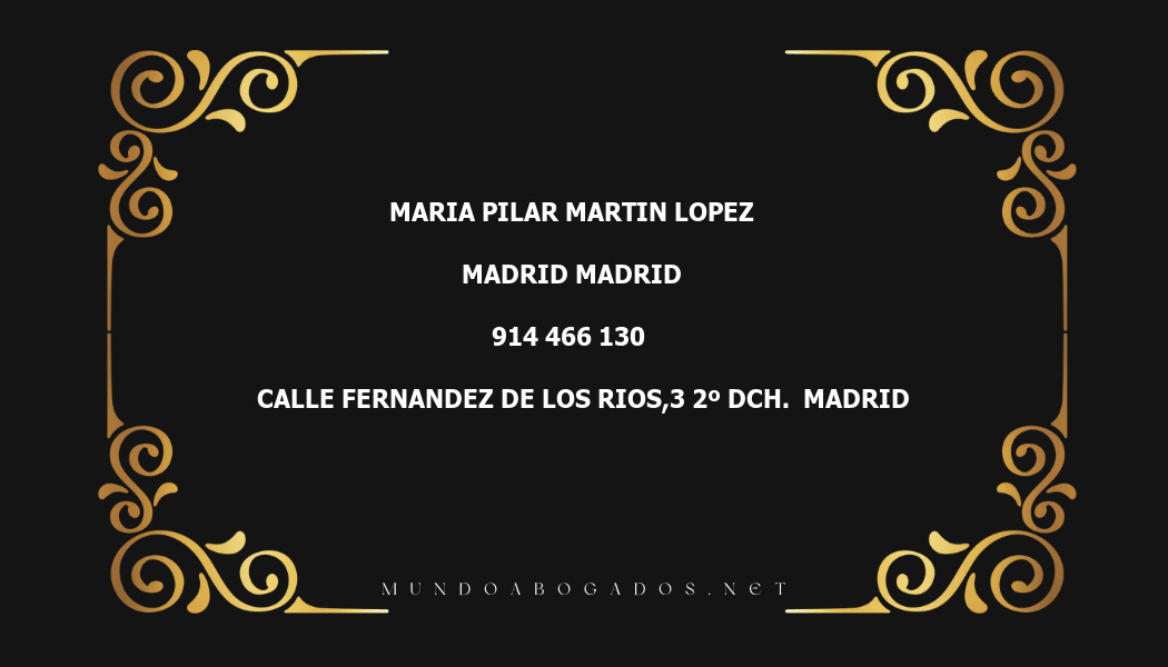 abogado Maria Pilar Martin Lopez en la localidad de Madrid