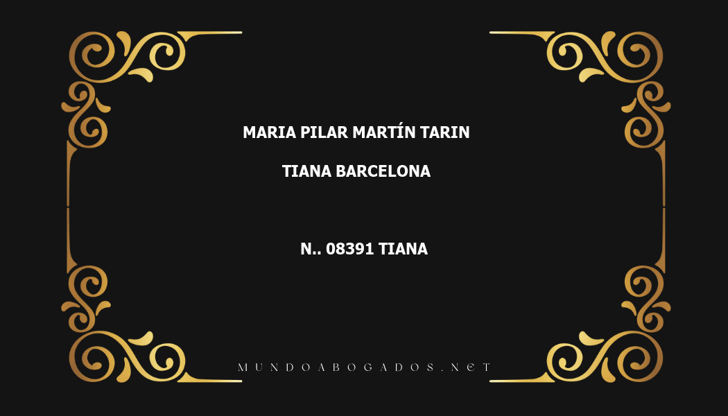 abogado Maria Pilar Martín Tarin en la localidad de Tiana