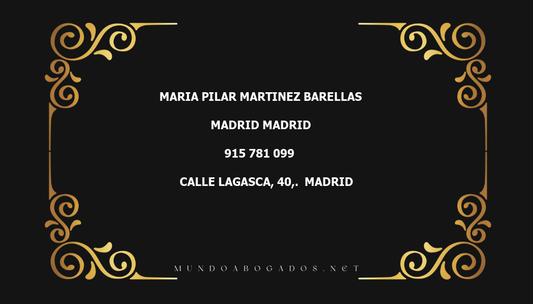 abogado Maria Pilar Martinez Barellas en la localidad de Madrid