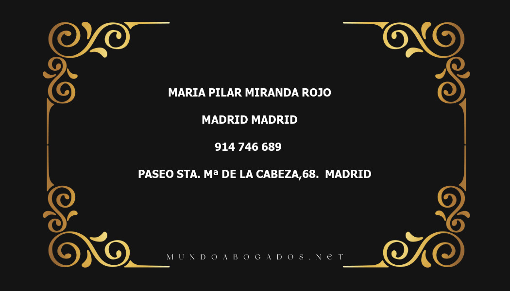 abogado Maria Pilar Miranda Rojo en la localidad de Madrid