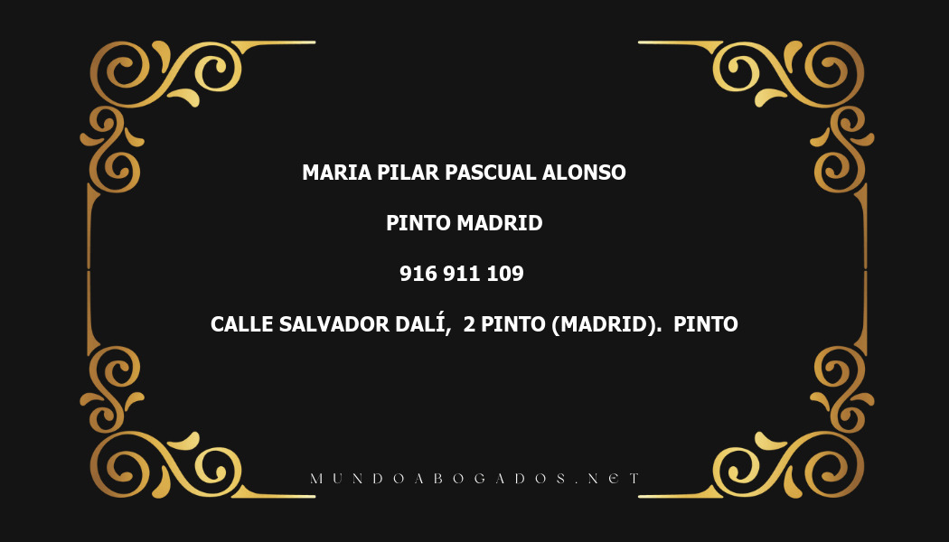 abogado Maria Pilar Pascual Alonso en la localidad de Pinto