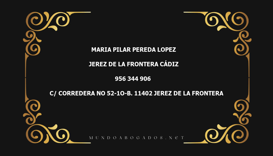 abogado Maria Pilar Pereda Lopez en la localidad de Jerez de la Frontera