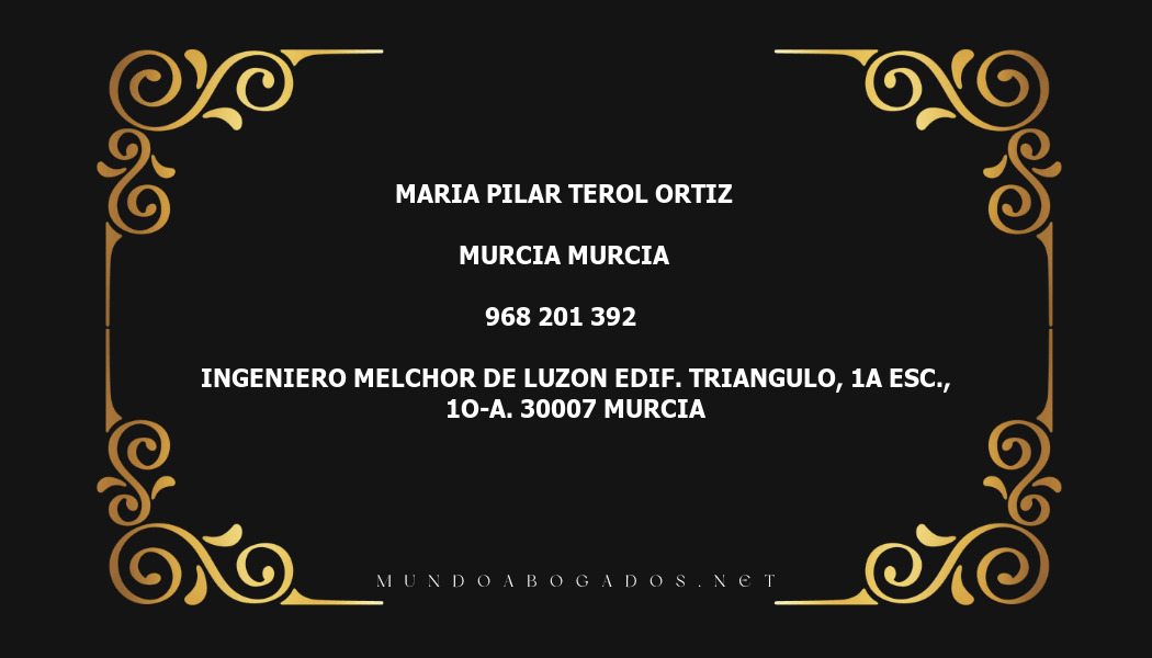 abogado Maria Pilar Terol Ortiz en la localidad de Murcia