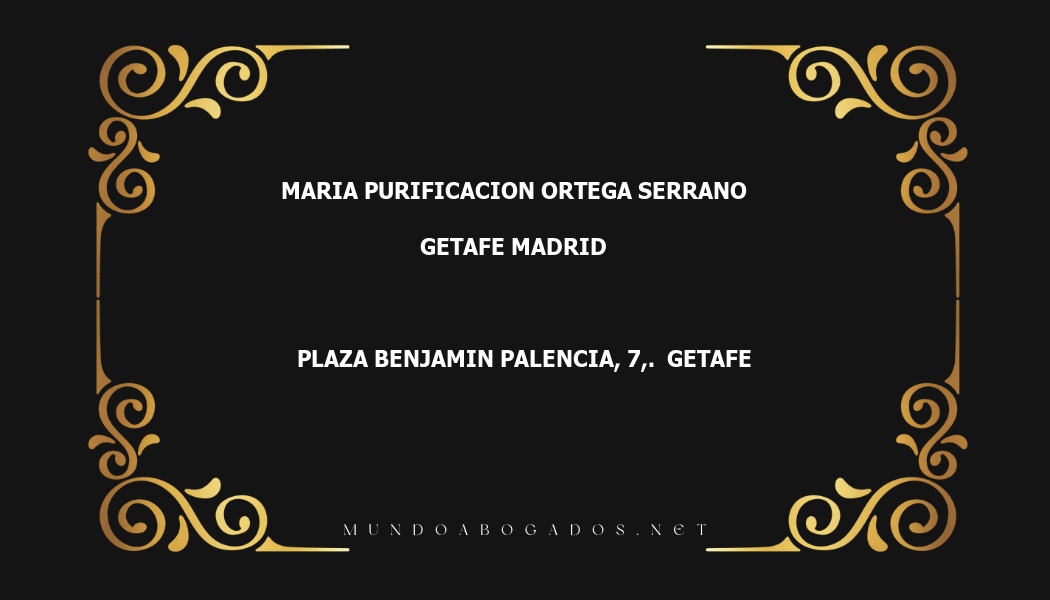 abogado Maria Purificacion Ortega Serrano en la localidad de Getafe