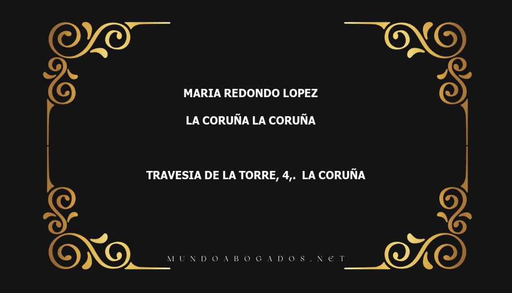 abogado Maria Redondo Lopez en la localidad de La Coruña