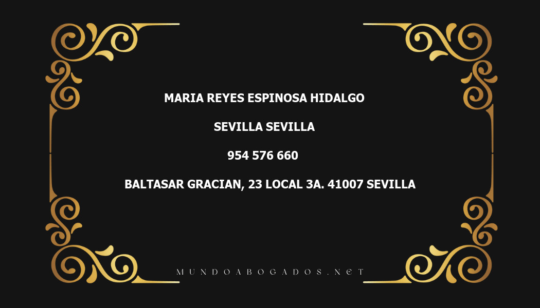 abogado Maria Reyes Espinosa Hidalgo en la localidad de Sevilla