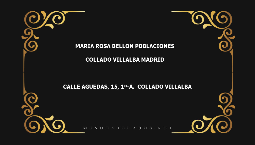 abogado Maria Rosa Bellon Poblaciones en la localidad de Collado Villalba