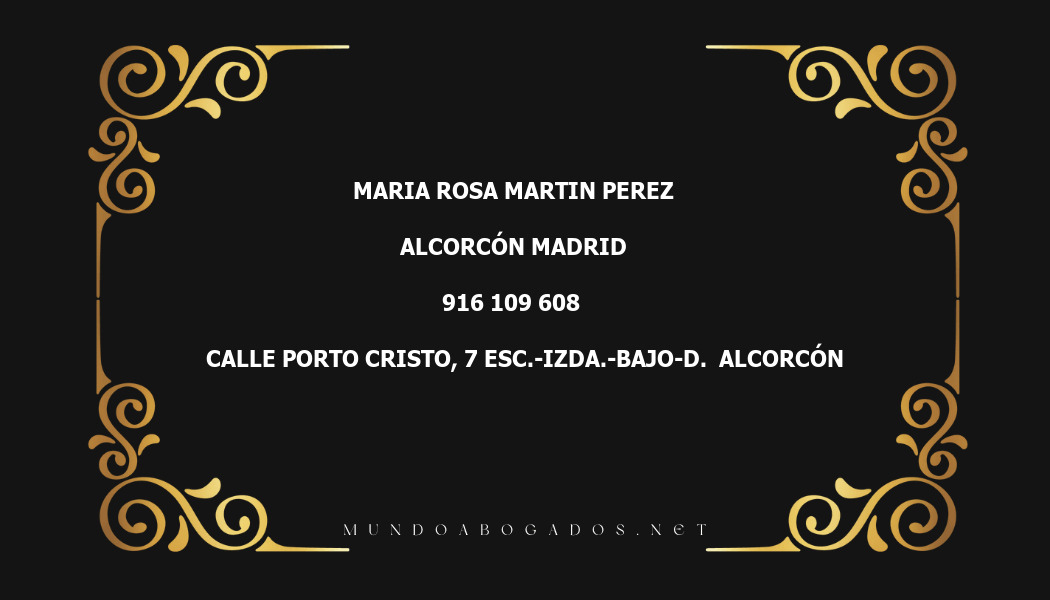 abogado Maria Rosa Martin Perez en la localidad de Alcorcón