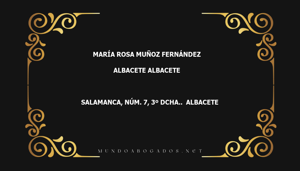 abogado María Rosa Muñoz Fernández en la localidad de Albacete