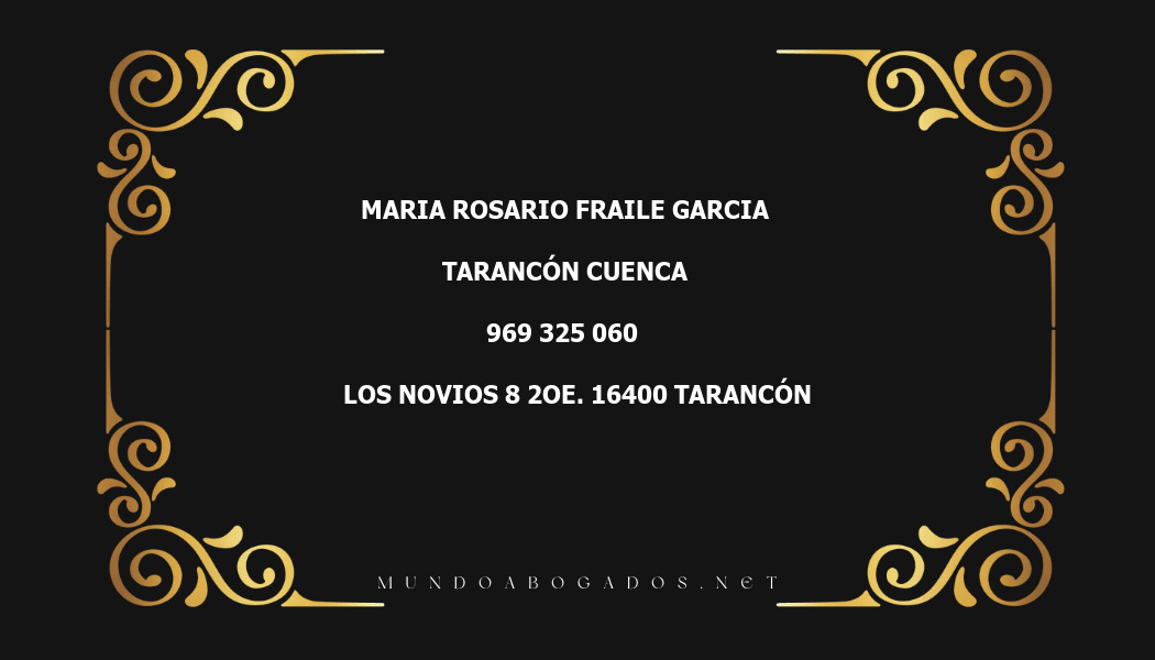 abogado Maria Rosario Fraile Garcia en la localidad de Tarancón