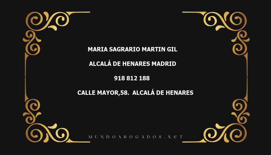 abogado Maria Sagrario Martin Gil en la localidad de Alcalá de Henares