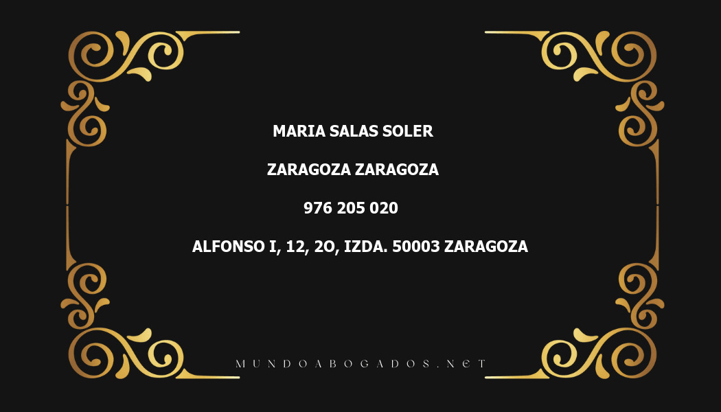 abogado Maria Salas Soler en la localidad de Zaragoza