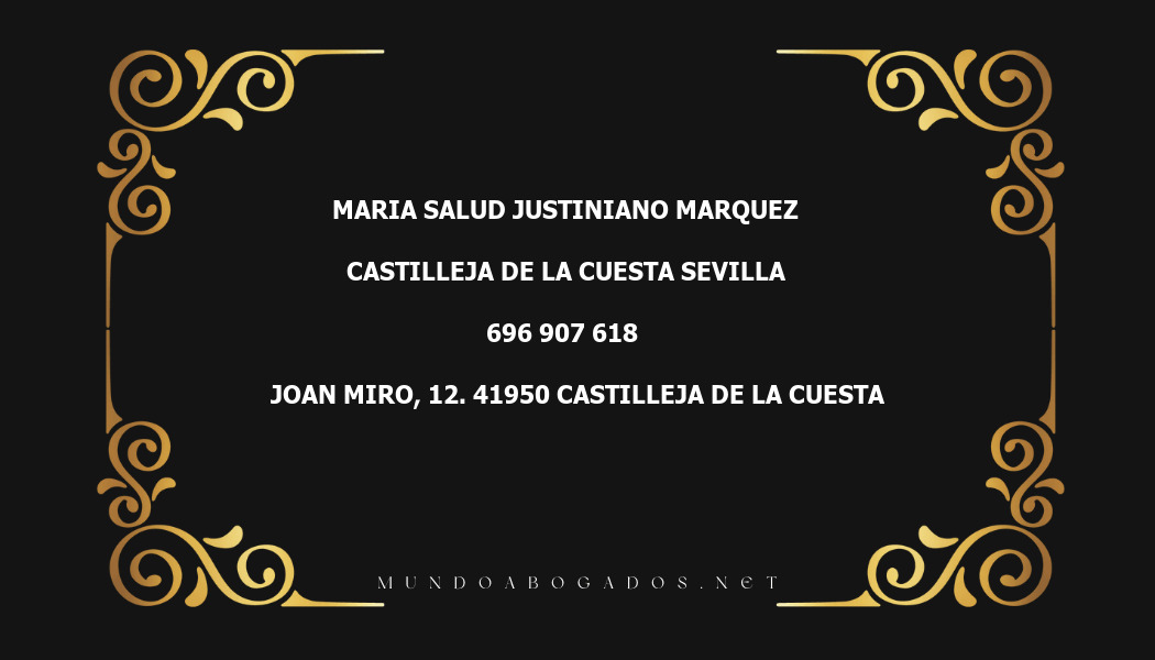 abogado Maria Salud Justiniano Marquez en la localidad de Castilleja de la Cuesta