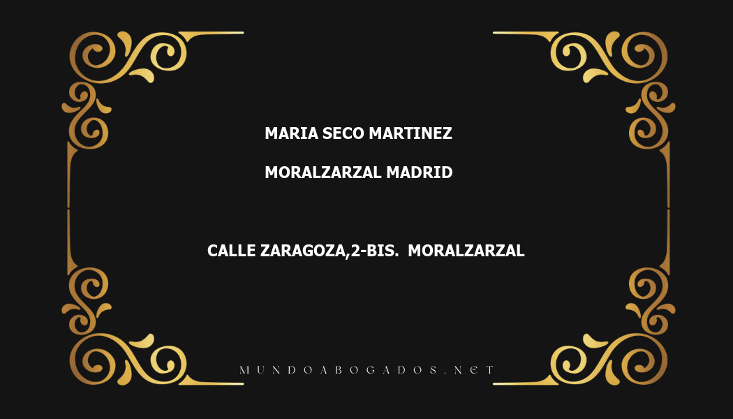 abogado Maria Seco Martinez en la localidad de Moralzarzal