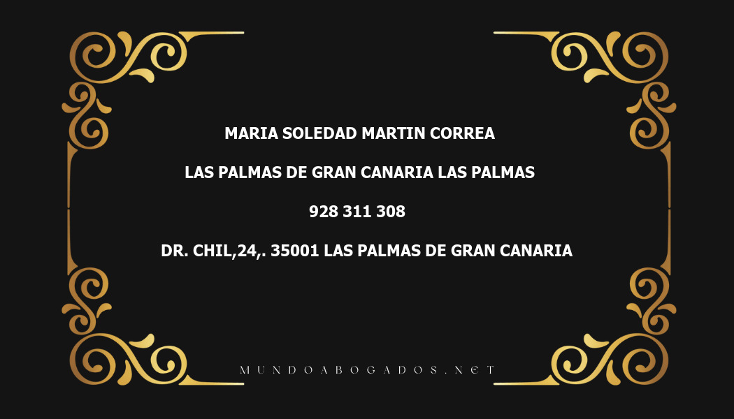 abogado Maria Soledad Martin Correa en la localidad de Las Palmas de Gran Canaria