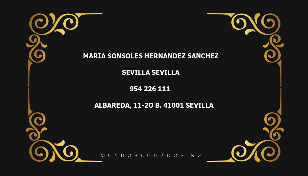 abogado Maria Sonsoles Hernandez Sanchez en la localidad de Sevilla