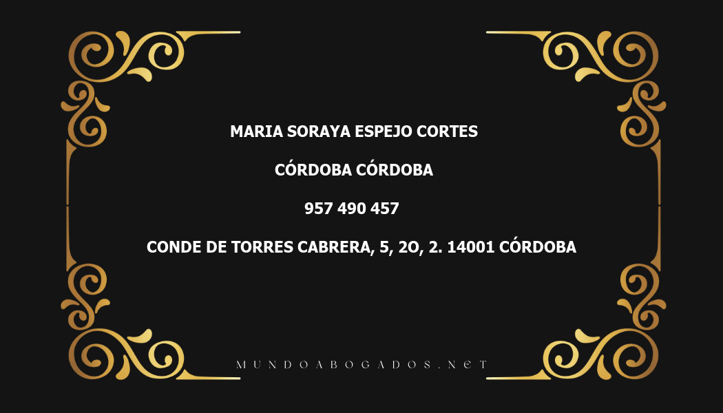 abogado Maria Soraya Espejo Cortes en la localidad de Córdoba