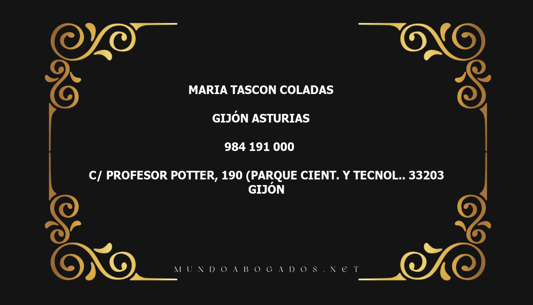 abogado Maria Tascon Coladas en la localidad de Gijón