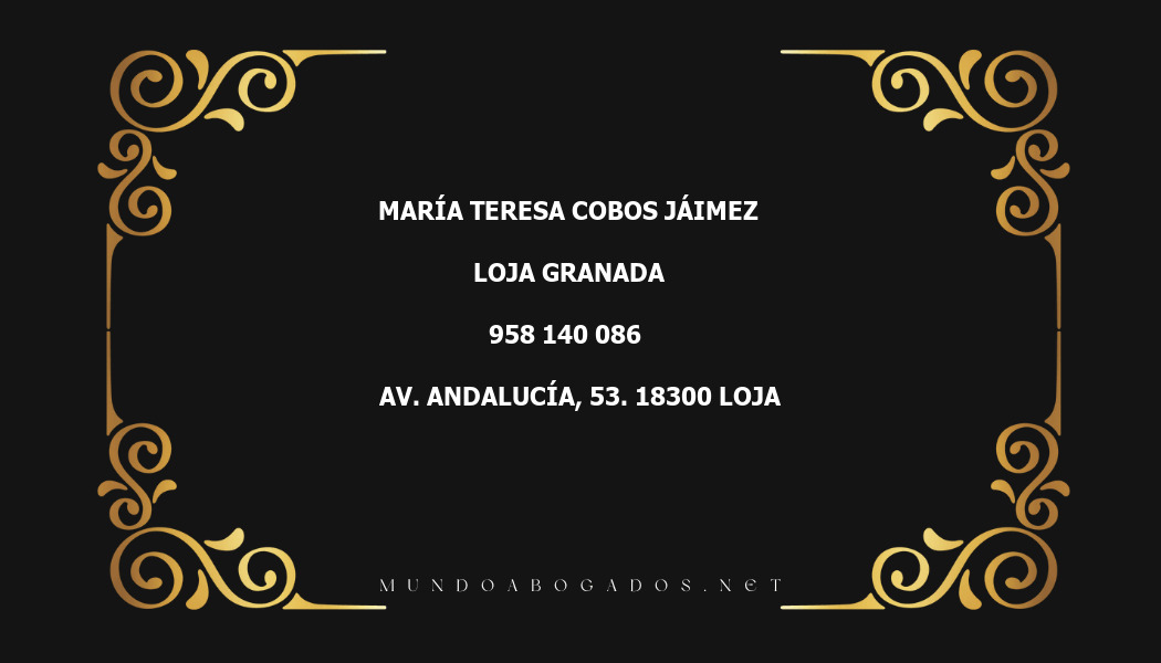 abogado María Teresa Cobos Jáimez en la localidad de Loja