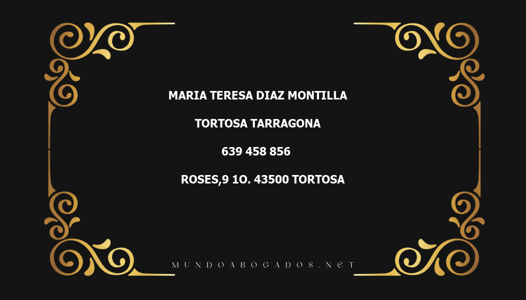 abogado Maria Teresa Diaz Montilla en la localidad de Tortosa