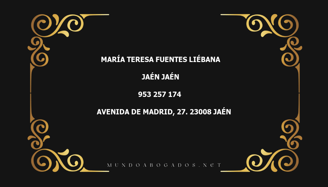 abogado María Teresa Fuentes Liébana en la localidad de Jaén