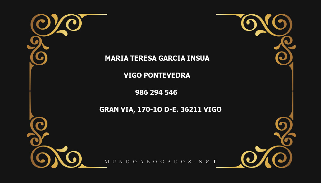 abogado Maria Teresa Garcia Insua en la localidad de Vigo